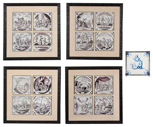 16 FRAMED DUTCH DELFT MANGANESE 37bf07