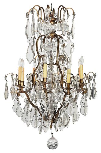 VENETIAN STYLE BRASS AND CRYSTAL