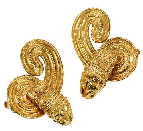 ZOLOTAS GOLD EARCLIPSlionhead design  37bf83