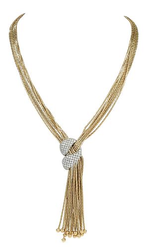 14KT. DIAMOND NECKLACEmulti-strand,