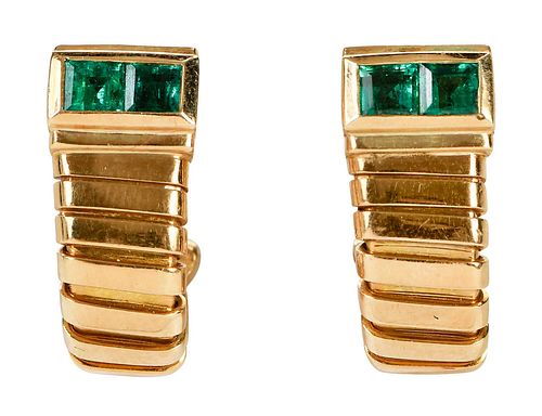 BULGARI 18KT. EMERALD EARCLIPStubogas