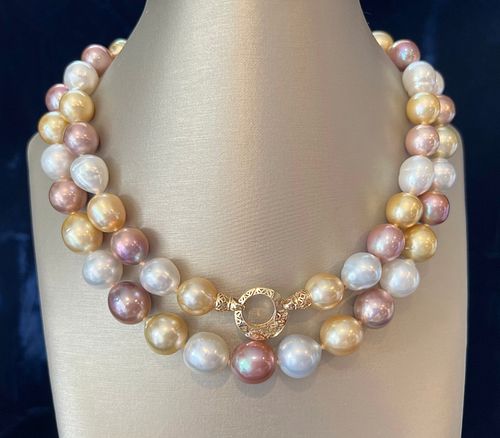 14KT GOLD SOUTH SEA PEARL AND PINK 37c000