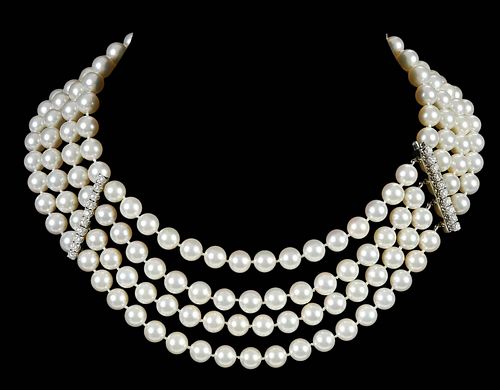 14KT PEARL AND DIAMOND NECKLACEcustom 37c00a