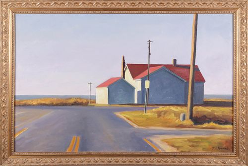 JOAN ALBAUGH OIL ON PANEL HOUSE 37c01b