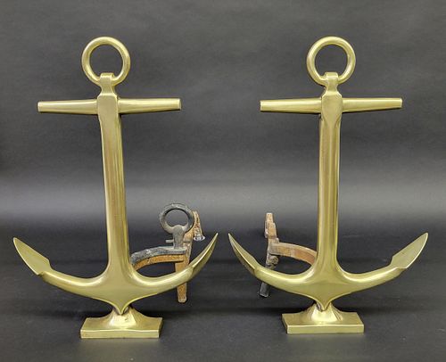 PAIR OF VINTAGE BRASS NAUTICAL