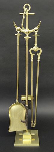 VINTAGE FIVE PIECE BRASS NAUTICAL