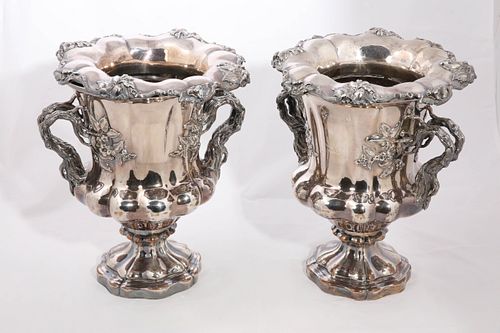 PAIR OF ANTIQUE SHEFFIELD SILVER