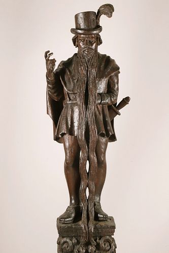 AUSTRIAN CARVED OAK FIGURE OF HANS STEININGERAustrian