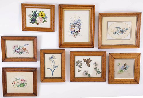 COLLECTION OF 8 BOTANICAL WATERCOLORS 37c118