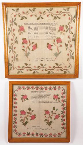 PAIR OF WEBSTER SISTERS NEEDLEWORK 37c146