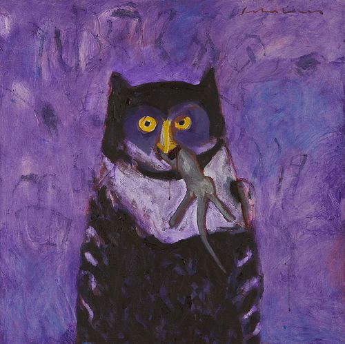 FRITZ SCHOLDER "OWL AND MOUSE"