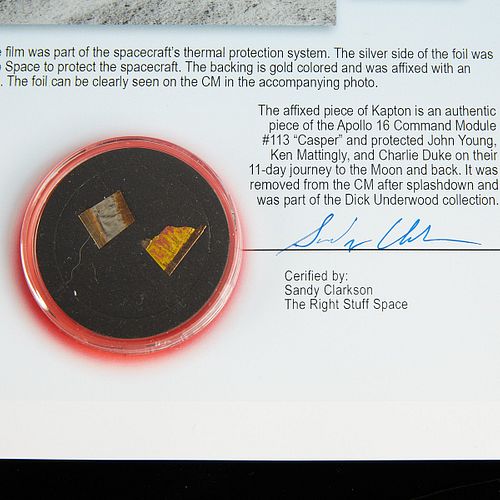 APOLLO 16 FLOWN KAPTON FRAGMENTS 37e939