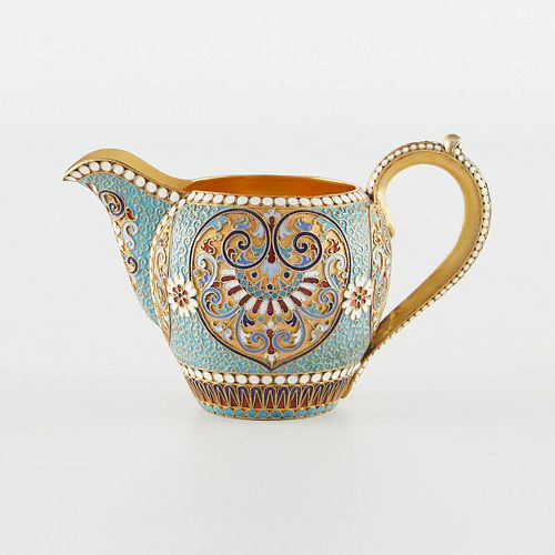 RUSSIAN ENAMEL AND GILT SILVER