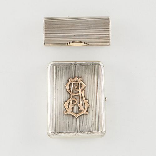 PAIR OF SILVER & STERLING CIGARETTE