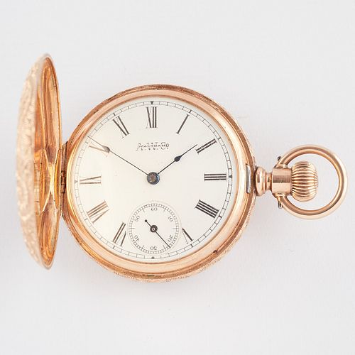 WALTHAM 14K ROSE GOLD POCKET WATCHAmerican