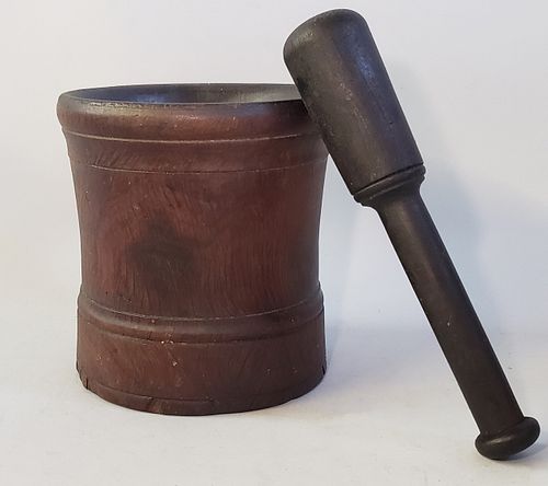 19TH CENTURY IRONWOOD MORTAR AND