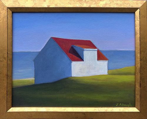 JOAN ALBAUGH OIL ON CANVAS BLUE 37e9f3