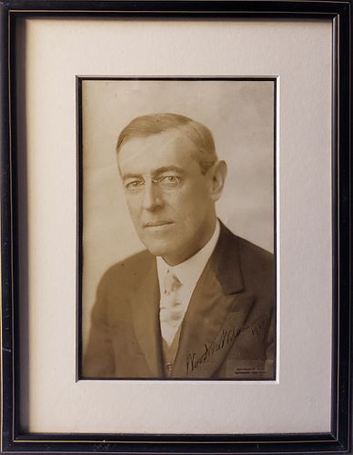 ANTIQUE WOODROW WILSON SIGNED BLACK