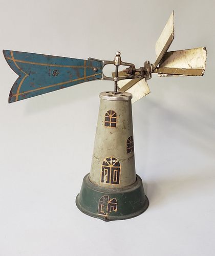 VINTAGE TOLE WINDMILL WEATHERVANE 37ea2f