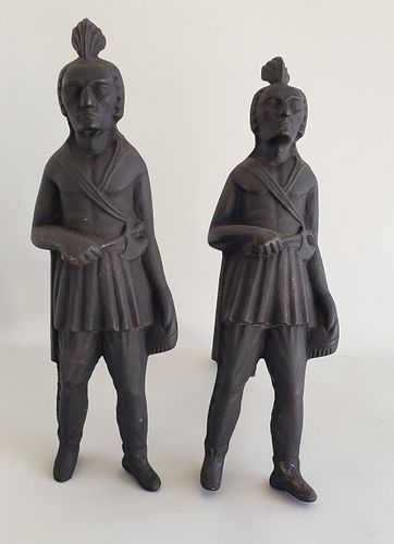 PAIR OF VINTAGE CAST IRON FIGURAL 37ea8a