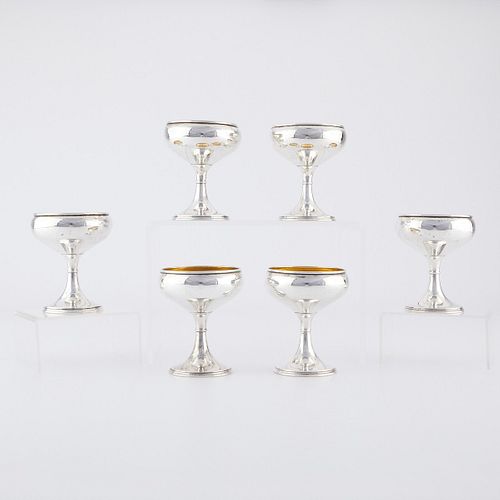 SET 6 J S CO STERLING SILVER CHAMPAGNE 37eb33