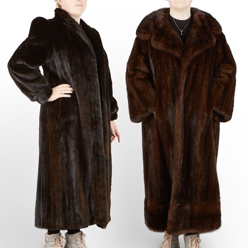 2 BROWN MINK FULL LENGTH FUR COATSGroup 37eb88