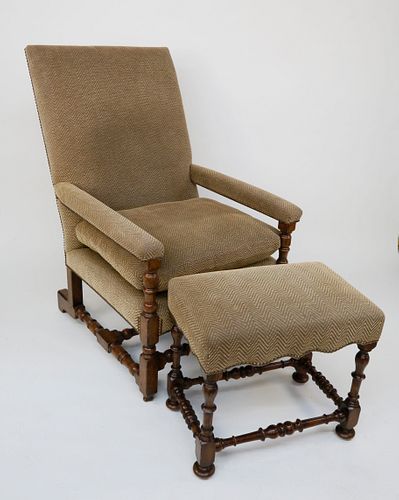 OVERSIZED ENGLISH OAK UPHOLSTERED