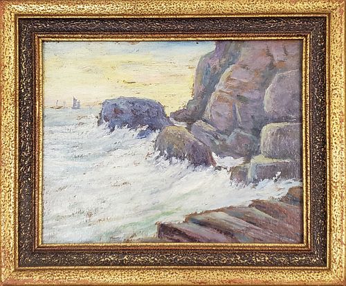 19TH CENTURY OIL ON BOARD ROCKY 37ebb7