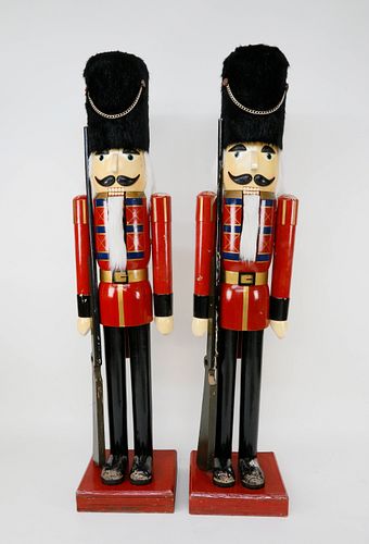 PAIR OF MONUMENTAL NUTCRACKER FIGURES,