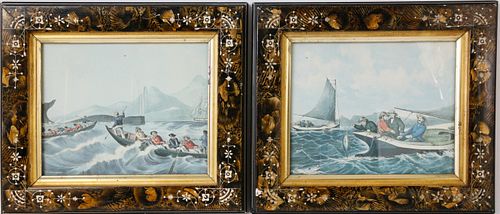 PAIR OF FISHING LITHOGRAPHS IN 37ec2d