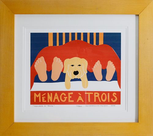 STEPHEN HUNECK SILK SCREEN, “MéNAGE