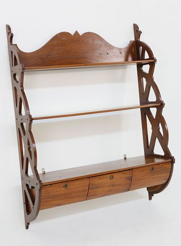 ENGLISH MAHOGANY THREE-TIER HANGING