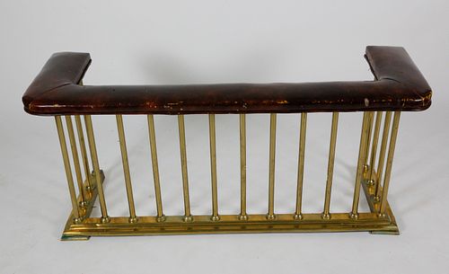 ANTIQUE ENGLISH BRASS CLUB FIREPLACE