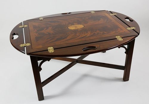 INLAID MAHOGANY BUTLER S TRAY TOP 37ecbe