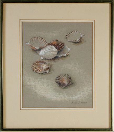 RUTH SUMNER PASTEL ON PAPER SCALLOP 37ecba