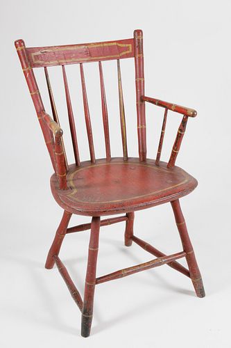 WINDSOR ARMCHAIRAmerican Red Painted 37ecc2