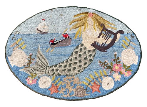 CLAIRE MURRAY OVAL HOOKED RUG MERMAID 37ed0a