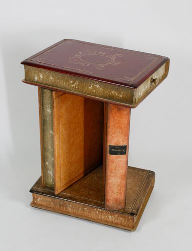 FAUX LEATHER BOUND BOOK STACK TABLEFaux 37ed19