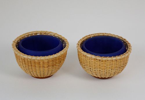 PAIR OF NANTUCKET BASKET OPEN SALTS