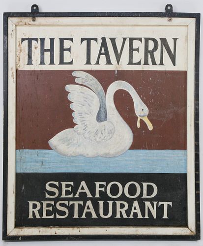 HAND PAINTED WOOD SIGN THE TAVERN SEAFOOD