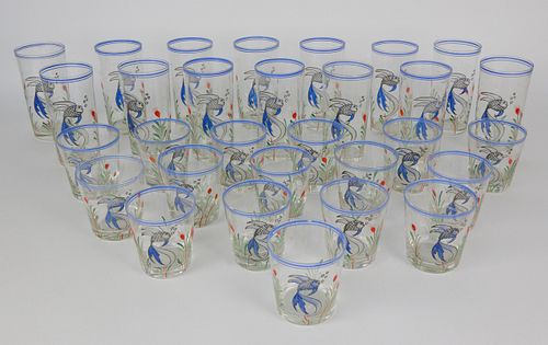 SET OF 30 VINTAGE HAND PAINTED