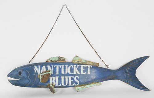 NANTUCKET BLUES HANGING FISH SIGNNantucket 37ed50