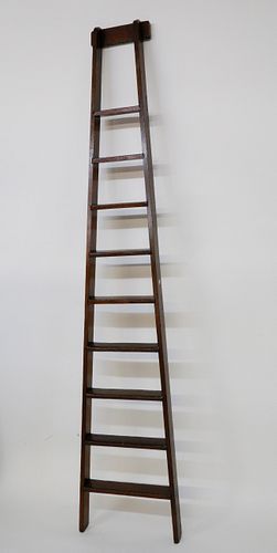 19TH CENTURY ENGLISH ELM LOFT LADDER19th 37ed58