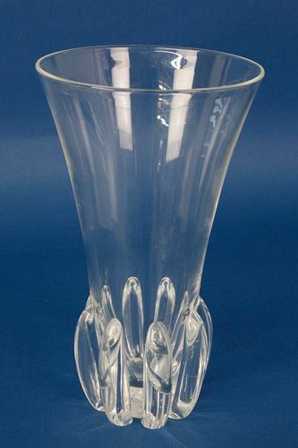 SIGNED STEUBEN CLEAR CRYSTAL LOTUS