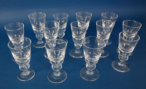 SET OF 13 SIGNED STEUBEN CLEAR 37ed8a