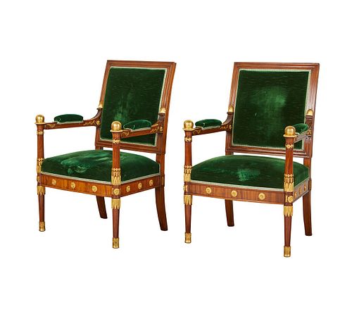 PR EMPIRE REVIVAL ARMCHAIRS W/