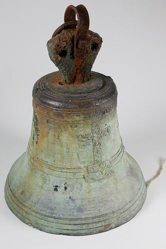 FRENCH BRONZE ECCLESIASTICAL BELL,