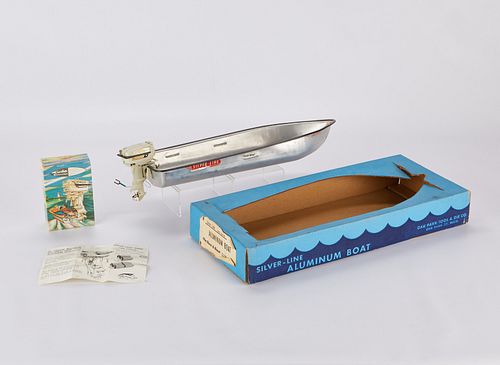 MODEL SILVER-LINE BOAT W/ GALE