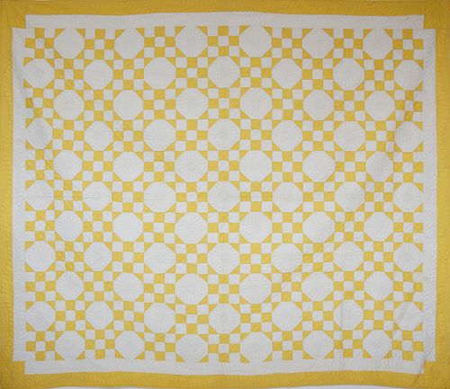 1930S YELLOW AND WHITE 9-PATCH