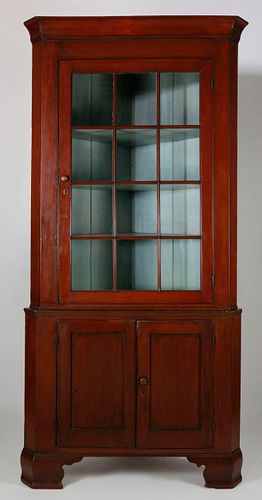 19TH C. AMERICAN RED STAINED 2-PART